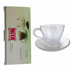 TAZA CAFE EN SET X 6 UNIDADES CON PLATO EN CAJA